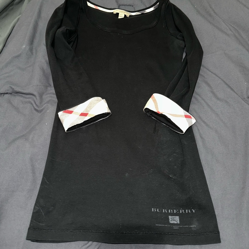 Burberry Cotton Check Cuff top xs